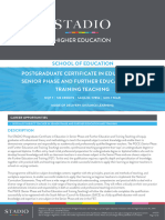 SOE - PGCE in Senior Phase and Further Education and Training Teaching DL 2024