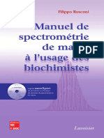 Manuel de Spectrometrie de Masse A L Usage Des Biochimistes Avec CD Rom - Sommaire