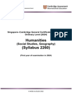 Humanities (Syllabus 2260) : (Social Studies, Geography)