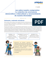 Reflexionamos Sobre Nuestro Compromiso Personal y Colectivo de Convivencia Democrática e Intercultural y Reconocimiento de Nuestra Diversidad