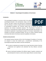 Module II Psychological Foundations of Curriculum