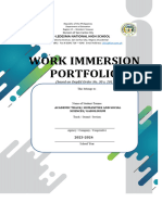 WORK IMMERSION PORTFOLIO Based On DepEd