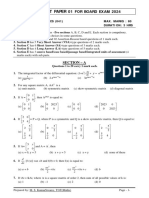 Maths Class XII Mock Test Paper 01 For Board Exam 2024