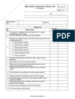 Base Plate Check List