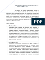 Casos Hipotéticos de La Sociología Pura y La Sociología Aplicada