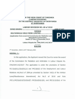 Denis Bwiru Vs Bulyanhulu Gold Mine Limited (Labor Revision No 69 of 2018) 2021 TZHC 2316 (26 February 2021)