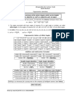 Quick Review Trigonometric Identities