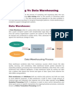 Data Mining Vs Data Warehousing