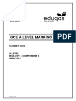 Gce A Level Marking Scheme: SUMMER 2022