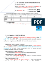 Chapitre 0 Chimie Minérale 2ème Année-Rappels de Quelques Définitions Importantes