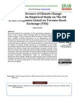 Value Relevance of Climate Change Disclosure: An Empirical Study On The Oil & Gas Companies Listed On Toronto Stock Exchange (TSX)