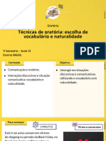 Técnicas de Oratória: Escolha de Vocabulário e Naturalidade