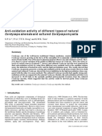 Anti-Oxidation Activity of Different Types of Natural Cordyceps Sinensis and Cultured Cordyceps Mycelia