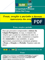 Aula 2 - A Partir de 2306 - Frase, Oração e Períodotermos Essenciais Da Oração