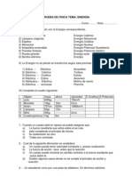 Prueba de Fisica Tema Energïa