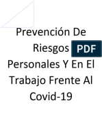 Prevención de Riesgos Personales Y en El Trabajo Frente Al Covid