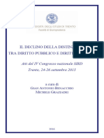 Benacchio. Il Declino Della Distinzione Tra Diritto Pubblico e Diritto Privato.