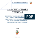 Especificaciones Tecnicas