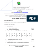 SMS 3200 Probability Statistics Ii