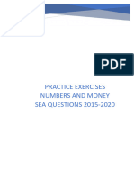 Practice Exercise Numbers and Money Sea 2015-2020