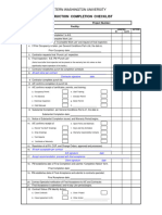 Construction Completion Checklist