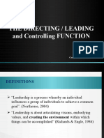 Leading and Controlling Function