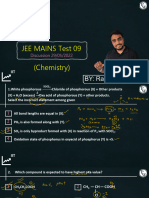 JEE MAINS - Test 09 - Solution Notes (Chemistry) - JEE MAINS - Test 09 Solution Notes (Chemistry)