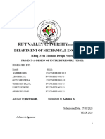 Rift Valley University: Department of Mechanical Engineering