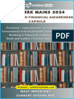 Financial Awareness Capsule PDF For SBI Clerk Mains 2024