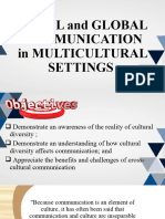 Local and Global Communication in Multicultural Settings