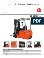 BT Cargo C3E150 - C3E160-180L - C3E200 Electric Powered Forklift 1.5-2.0 Ton Maintenance Manual