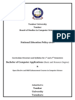 National Education Policy-2020: Tumkur University Tumkur Board of Studies in Computer Science