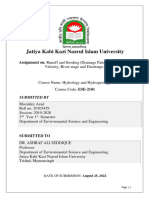 Assignment On: Runoff and Flooding (Drainage Pattern, Stream Flow Velocity, River-Stage and Discharge.)