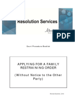 Rcas Applying For A Family Restraining Order Without Notice To The Other Party