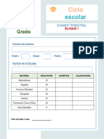 Examen Trimestral Sexto Grado BLOQUE1 2022 2023