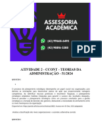 6495 Assessoria Atividade 2 - Ccont - Teorias Da Administração - 51 2024