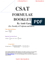 CSAT Formulae Bookle by Amit Garg