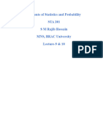 Elements of Statistics and Probability STA 201 S M Rajib Hossain MNS, BRAC University Lecture-9 & 10