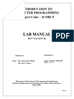 Lab Manual: Introduction To Computer Programming Subject Code: - 2CORC5