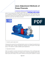 Several Common Adjustment Methods of Centrifugal Pump Flow