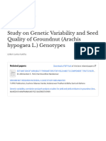 Study On Genetic Variability and Seed Quality of Groundnut (Arachis Hypogaea L.) Genotypes