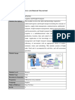 Module Number Module Title Module Description: Ogistics and Reight Ransport