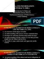 Introduction To MIL (Part 3) - Elements of Media Literacy and Critical Thinking