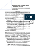 Escritura Pública de Constitucion de Sociedad Anonima Cerrada Con Directorio