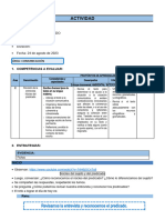 4° Grado - Actividad Del Dia 24 de Agosto