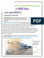 Ophthalmology Instruments & Lens