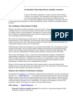 Software Quality Assurance Dissertation Topics