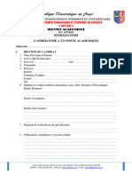 Fiche de Candidature Complete ISPT