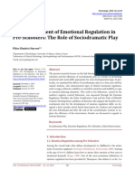 The Development of Emotional Regulation in Pre-Schoolers - The Role of Sociodramatic Play