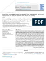 Behavior of Holstein and Holstein-Gyr Lactating Cows Supplemented With Oregano and Green Tea Extracts: Plant Extracts For Lactating Cows